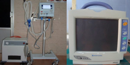 Critical Care Ventilator and Vital Signs monitor in the ECC unit